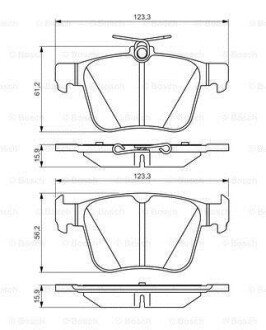 Комплект гальмівних колодок BOSCH 0986495346