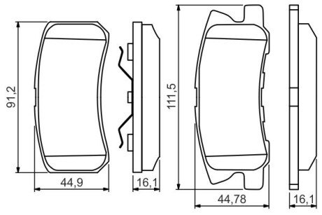 Комплект гальмівних колодок з 4 шт. дисків BOSCH 0 986 495 357