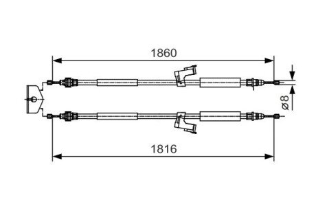 ТРОС ГАЛЬМIВНИЙ ЛIВИЙ BOSCH 1 987 482 019