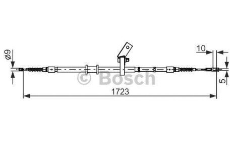 Трос гальмівний AUDI 80 \'\'L \'\'1.6-2.8 \'\'90-95 BOSCH 1987482268 (фото 1)