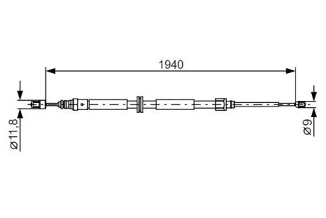 Трос ручного гальма BOSCH 1 987 482 325