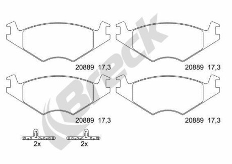 Колодки гальмівні дискові BRECK 208890070200