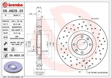 Диск гальмівний BREMBO 09.D096.13