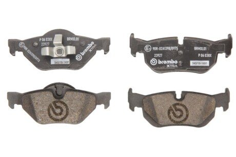 Комплект гальмівних колодок з 4 шт. дисків BREMBO P06038X