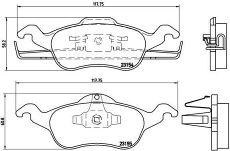 Гальмівні колодки дискові BRE BREMBO P24 046