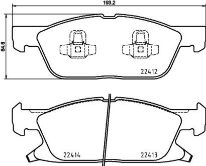 Комплект гальмівних колодок з 4 шт. дисків BREMBO P24188 (фото 1)