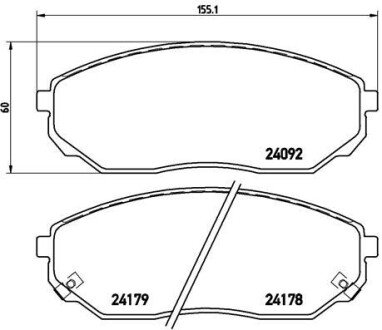 Гальмівні колодки дискові BRE BREMBO P30 019 (фото 1)