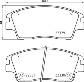 Комплект гальмівних колодок з 4 шт. дисків BREMBO P30096