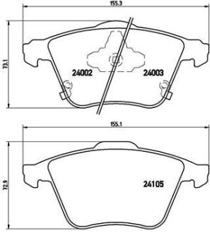 Гальмівні колодки дискові BREMBO P49038 (фото 1)