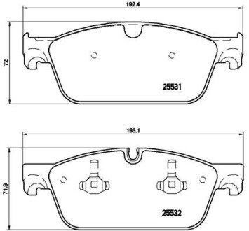 Колодка гальм. диск. передн. BREMBO P 50 102