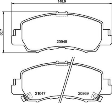 Гальмівні колодки дискові BRE BREMBO P54 061