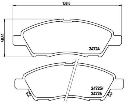 Комплект гальмівних колодок з 4 шт. дисків BREMBO P56070 (фото 1)