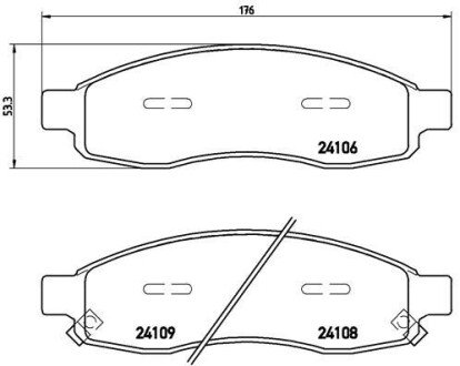 Гальмівні колодки дискові BRE BREMBO P58 001