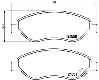 Гальмівні колодки дискові BRE BREMBO P59 053