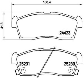 Гальмівні колодки дискові BRE BREMBO P61 108