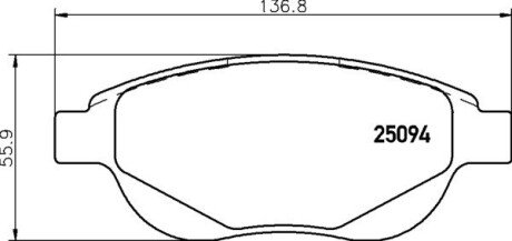 Гальмівні колодки дискові BRE BREMBO P61 137 (фото 1)