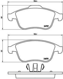 Гальмівні колодки дискові BRE BREMBO P68 045