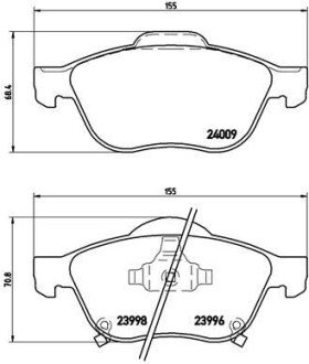 Гальмівні колодки дискові BRE BREMBO P83 043