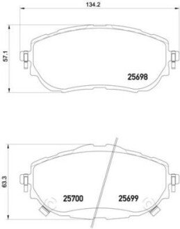 Комплект гальмівних колодок з 4 шт. дисків BREMBO P83150 (фото 1)