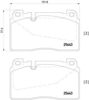 Комплект гальмівних колодок з 4 шт. дисків BREMBO P85123 (фото 1)