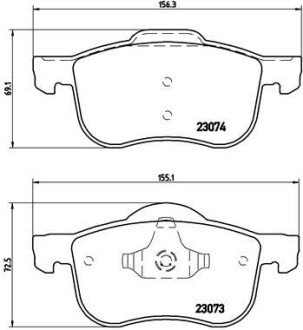 Комплект гальмівних колодок з 4 шт. дисків BREMBO P86016