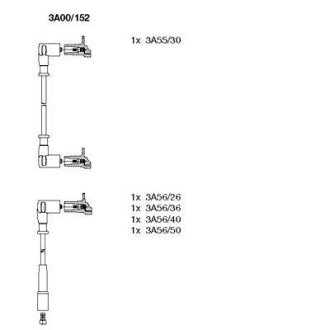 Комплект проводів SKODA Felicia &quot;1,3 &quot;94-02 BREMI 3A00/152 (фото 1)