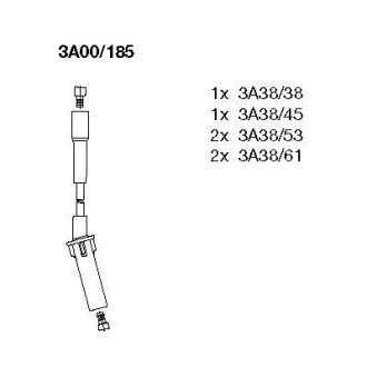 Комплект проводів CHRYSLER/DODGE/JEEP Voyager/Caravane/Wrangler "3,3-3,8 "00>> BREMI 3A00/185