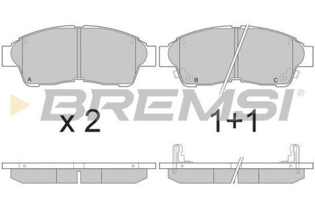 Гальмівні колодки пер. Toyota Corolla 92-01/Camry 91-01 (Akebono) BREMSI BP2526