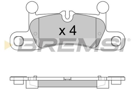 Гальмівні колодки зад. Porsche Cayenne (92A) 10- (Brembo) BREMSI BP3585