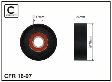 Натяжний ролик VW/Audi/Seat/Skoda CAFFARO 16-97