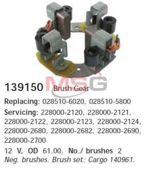 Щіткотримач стартера HC- CARGO 139150