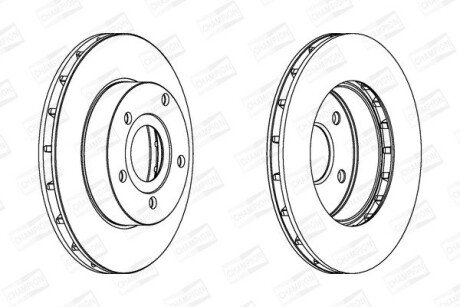 Диск гальмівний передній (кратно 2) Jeep Grand Cherokee (99-) CHAMPION 562147CH