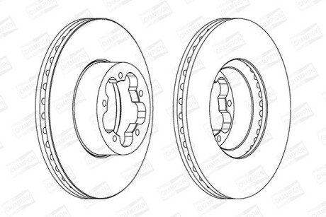 Диск гальмівний передній (кратно 2) Ford Transit (06-14), Transit Tourneo (06-14) CHAMPION 562540CH