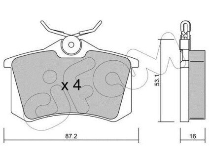 Гальмівні колодки зад. Caddy/Golf/Octavia (TRW) CIFAM 822-100-2
