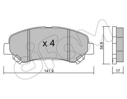 Гальмівні колодки пер. X-Trail/Qashqai 07- CIFAM 822-792-0