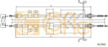 Трос ручного гальма зад. Ford Transit Connect 200/220 DS1,8TDdi-1,8TDCi –1,8 COFLE 105342