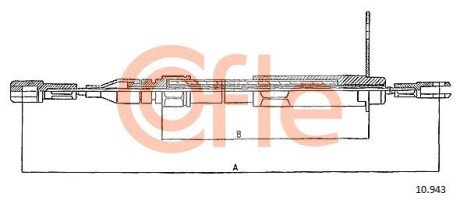 Трос ручного гальма зад.Л+П Mercedes 200-300 85>DB COFLE 10943