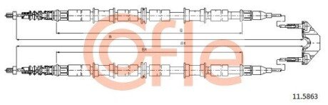 Трос ручника COF COFLE 11.5863