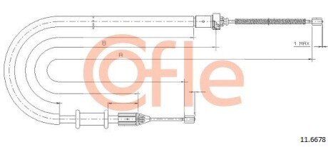 Трос ручника COF COFLE 11.6678 (фото 1)