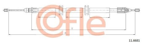 Трос ручника COF COFLE 11.6681