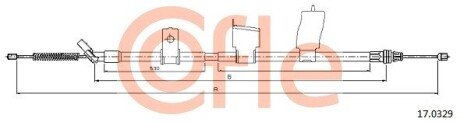 Трос ручника COF COFLE 17.0329