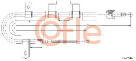 Трос ручника COF COFLE 17.2544