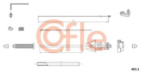 Трос акселератора COF COFLE 493.1