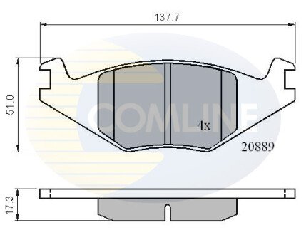 - Гальмівні колодки до дисків COMLINE CBP0136 (фото 1)