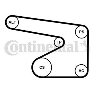 Комплект (ремінь+ролики+помпа) CONTINENTAL Contitech 5PK1355WP1