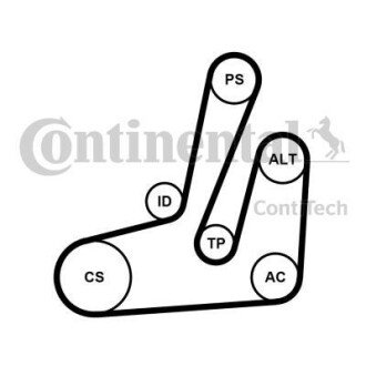 Комплект (ремінь+ролики) CONTINENTAL Contitech 6PK1390K1 (фото 1)