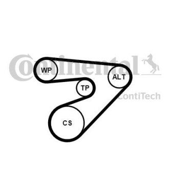 Комплект (ремінь+ролики) CONTINENTAL Contitech 6PK1453K2 (фото 1)