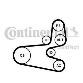 Комплект (ремінь+ролики) CONTINENTAL Contitech 6PK1560K1