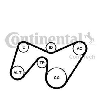 Комплект (ремінь+ролики) CONTINENTAL Contitech 6PK1642K2