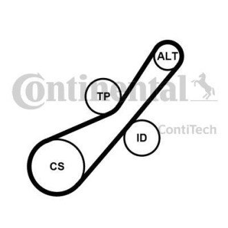 Комплект (ремінь+ролики) CONTINENTAL Contitech 6PK800K2